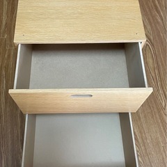 ①無印良品 スタッキングチェスト・引出し・２段／オーク材突板 
の画像