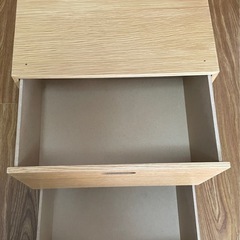 ②無印良品 スタッキングチェスト・引出し・２段／オーク材突板の画像