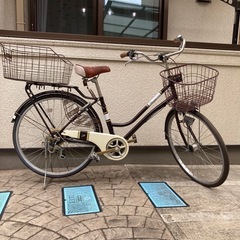 6段変速自転車フィオナ26インチ前後カゴ付き