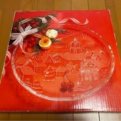 A⭐️新品・未使用⭐️ガラス製の大皿🟪日本製 MADE IN JAPAN🟪円形35cm×高さ 4.3cm🟪の画像