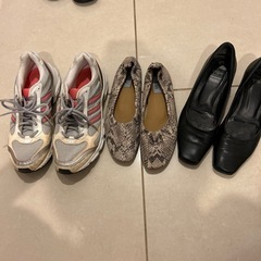 レディース　黒パンプスはなし　ランニングシューズ、フラットシューズのみ