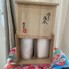 ★⭐︎新品⭐︎★備前焼　夫婦湯呑みビアグラスセット木箱の画像