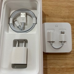 iPhone 純正イヤホン、Lightningケーブル、充電コネクタの画像