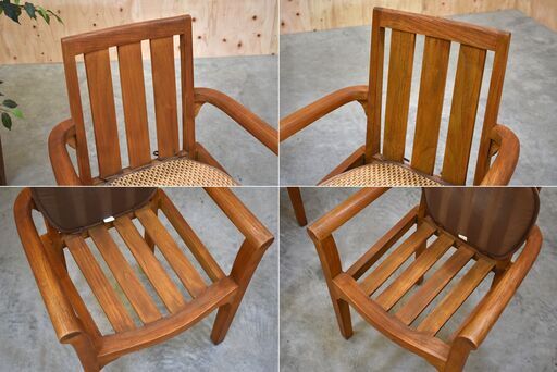 ≪zyt2164ジ≫ [2脚セット] エスニック家具 ガーデンチェア 木製アーム