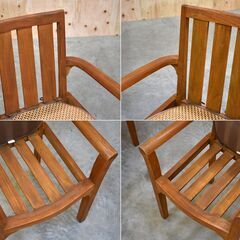 ≪zyt2164ジ≫ [2脚セット] エスニック家具 ガーデンチェア 木製アームチェア リゾート家具/アジアン/チーク材/椅子/中古家具/宮城県仙台市 70412-14の画像