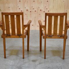 ≪zyt2164ジ≫ [2脚セット] エスニック家具 ガーデンチェア 木製アームチェア リゾート家具/アジアン/チーク材/椅子/中古家具/宮城県仙台市 70412-14の画像