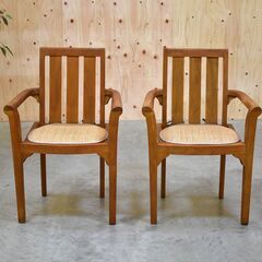 ≪zyt2164ジ≫ [2脚セット] エスニック家具 ガーデンチェア 木製アームチェア リゾート家具/アジアン/チーク材/椅子/中古家具/宮城県仙台市 70412-14の画像