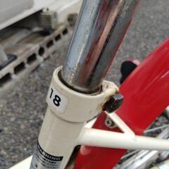 【値下げ!!】サイクルベースあさひ innvation factory キッズ用バイク 前輪パンク 18インチ 白 赤  イノベーションファクトリー 子供用 自転車の画像