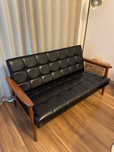 カリモク60 Kチェア　2シーター　スタンダードブラック