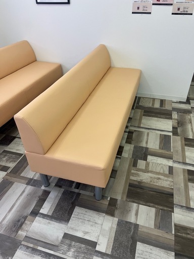 2脚セット　3人掛け待合ベンチソファー