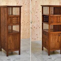 【9/10直販】≪zyt2166ジ≫ エスニック家具 木製飾り棚 高さ150cm シェルフ/チェスト/キャビネット/リゾート家具/アジアン家具/中古家具/宮城県仙台市 70421-12の画像