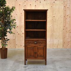 【9/10直販】≪zyt2166ジ≫ エスニック家具 木製飾り棚 高さ150cm シェルフ/チェスト/キャビネット/リゾート家具/アジアン家具/中古家具/宮城県仙台市 70421-12の画像