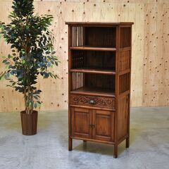 ≪zyt2166ジ≫ エスニック家具 木製飾り棚 高さ150cm...