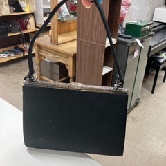 2505-508 ハンドバック ブラック ミラー付き 美品