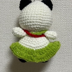 パンダあみぐるみキーホルダー付きの画像