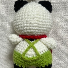 パンダあみぐるみキーホルダー付きの画像
