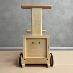 受け渡し予定者決定済み★きこりのおもちゃ　木製ぶろっくバス 手押し車の画像