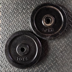ノーブランドプレート 10kg✕2個　ダンベル　ベンチプレス　ホ...