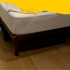 セミダブル ベッドフレーム ヒノキの画像