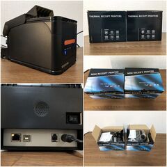 サーマルプリンター3台セット　WS-A230L・WS-K260L　新品レシート幅80mm4巻おまけ付きミニプリンター　Windows10.11対応　動作確認済みの画像