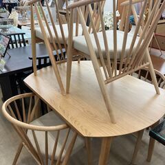 大川家具 ダイニング5点セット 木目調 北欧風 No.2178●...