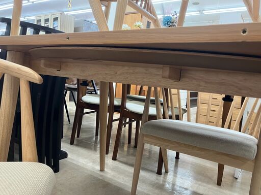 大川家具 ダイニング5点セット 木目調 北欧風 No.2178○ ※現金