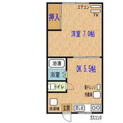 防犯充実。無料仲介料/5月6月家賃/礼金/共益/更新料。無料ネッ...