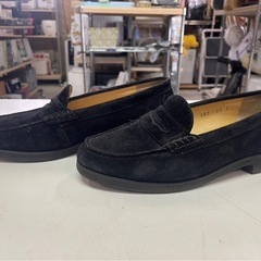 Hush Puppies　ハッシュパピー　靴　ローファー　スウェード　スエード　カジュアル　ビジネス　レディース　ブラック　黒　23.0㎝　中古　③の画像