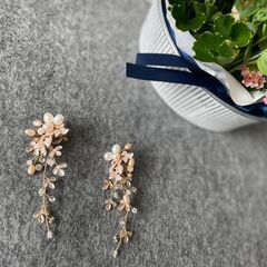イヤリング　ピンクゴールド　結婚式　ウェディング