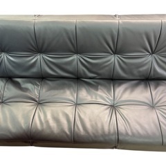 NO.2402 ニトリ ソファーベッド Nシールド マークス BM ブラック リクライニング 合皮 家具 中古の画像