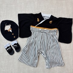 男の子ベビー袴、蝶ネクタイスタイ&靴下セット