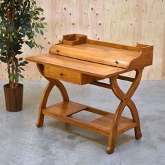 ≪zyt2167ジ≫ エスニック家具 ワークデスク 書斎机 幅1...