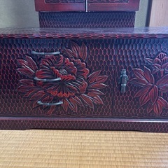 鎌倉彫り　昭和レトロ三面鏡の画像