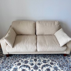 美品+ 人気モデル｜フランネルソファ ANTOS（2.5人掛け・アイボリー）の画像