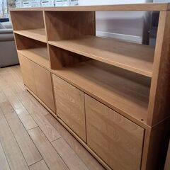 ★ジモティ割あり★ 良品計画 キャビネット ナチュラル H85×...
