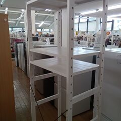 ☆ジモティ割あり☆ 収納ラック ホワイト H184×D40×W59 クリーニング 