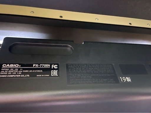  2019年製造 CASIO PX-770BN電子ピアノ Privia 88鍵盤