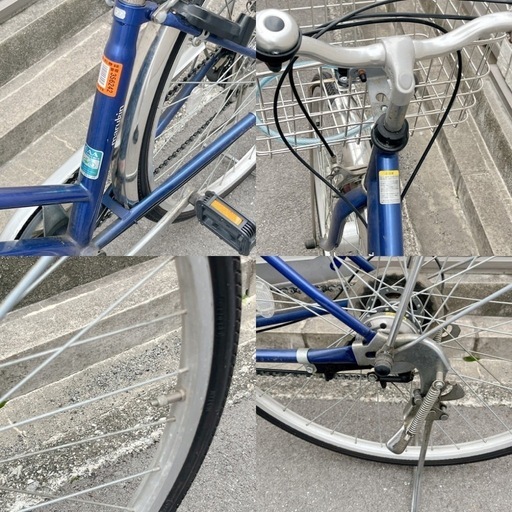 マルキン TRAFFIC city 自転車 ブルー 6段階変速 ロックホルダー付き