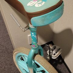 一輪車　ブリヂストン　18インチ　グリーン　スケアクロウ　スタンド付きの画像