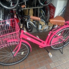 26インチ　ママチャリ　ピンク色