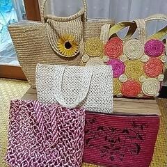 籐のﾊﾞｯｸﾞ5点