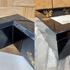 札幌【炉縁 菊桐四君子 蒔絵 鵬雲斎好み】茶道具 黒真塗 加州 好雲斎 共箱付き 裏千家 四方1尺4寸×高さ2寸2分 北20条店の画像