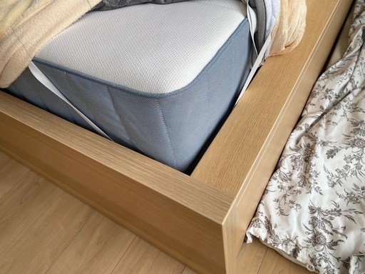 ikea malm 収納2個付 ダブルベッド&マットレス