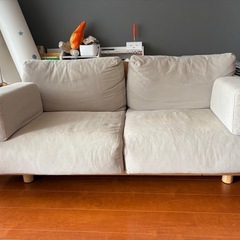 無印　木製ソファ　2.5シーター