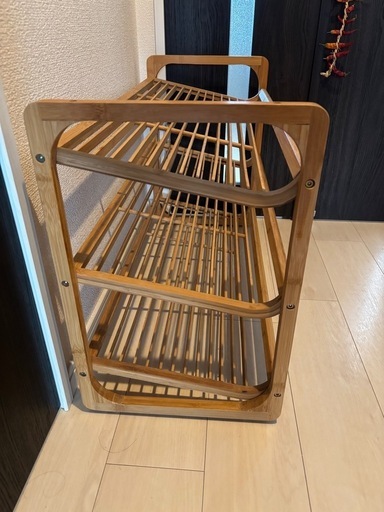 バンブー製シューズラック
