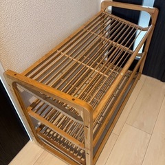 バンブー製シューズラックの画像