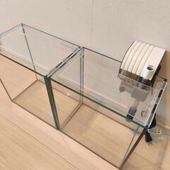 【最終値下げ】コトブキ工芸：ガラス水槽2つ＋新品Tetra：外掛けフィルター1つのセットの画像