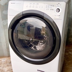 🔥🔥シャープ7kg21年🔥🔥→右開き✨❗️ 7kgドラム式洗濯機✨SHARP ES-S7F-WR ✨❗️分解洗浄済み🧽配達無料  🚚💦