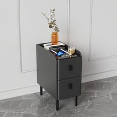 サイドテーブル ナイトテーブル 充電ステーション付き