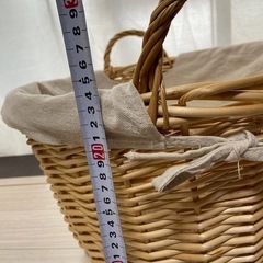   バスケット かご 布付き ナチュラル 可愛い 籠 カゴ 収納 収納かご 小物入れ の画像